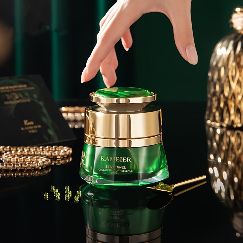 Crema facial de colágeno con hinojo marino, ácido hialurónico y glicerina 30g hidratante, humectante, para todo tipo de piel