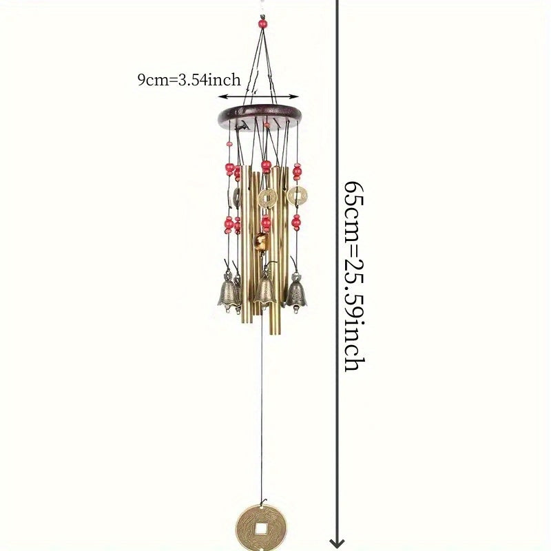 Antique-Style Metal Wind Chimes with Copper Bells for Garden Decor Ages 12-14