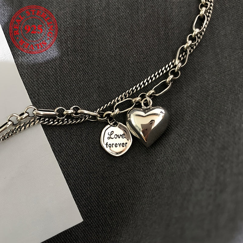 Zamonaviy Ikki Qavatli Bilaguzuk Vintage Charm bilan - 925 Sterling Silver, Har kuni kiyish yoki sovg'a berish uchun ideal