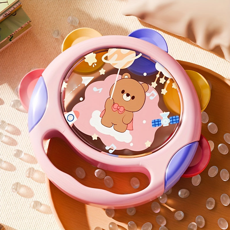 Baby Musical Toy Hand Drum with Rattle for Toddlers Red Yellow 12 Months+