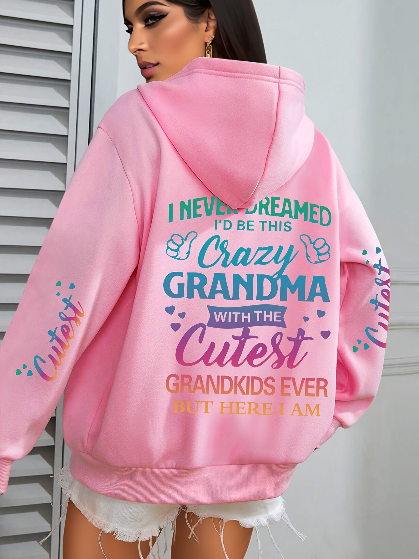 Толстовка для полных бабушек с флисовой подкладкой, зеленая, повседневная одежда с карманом спереди