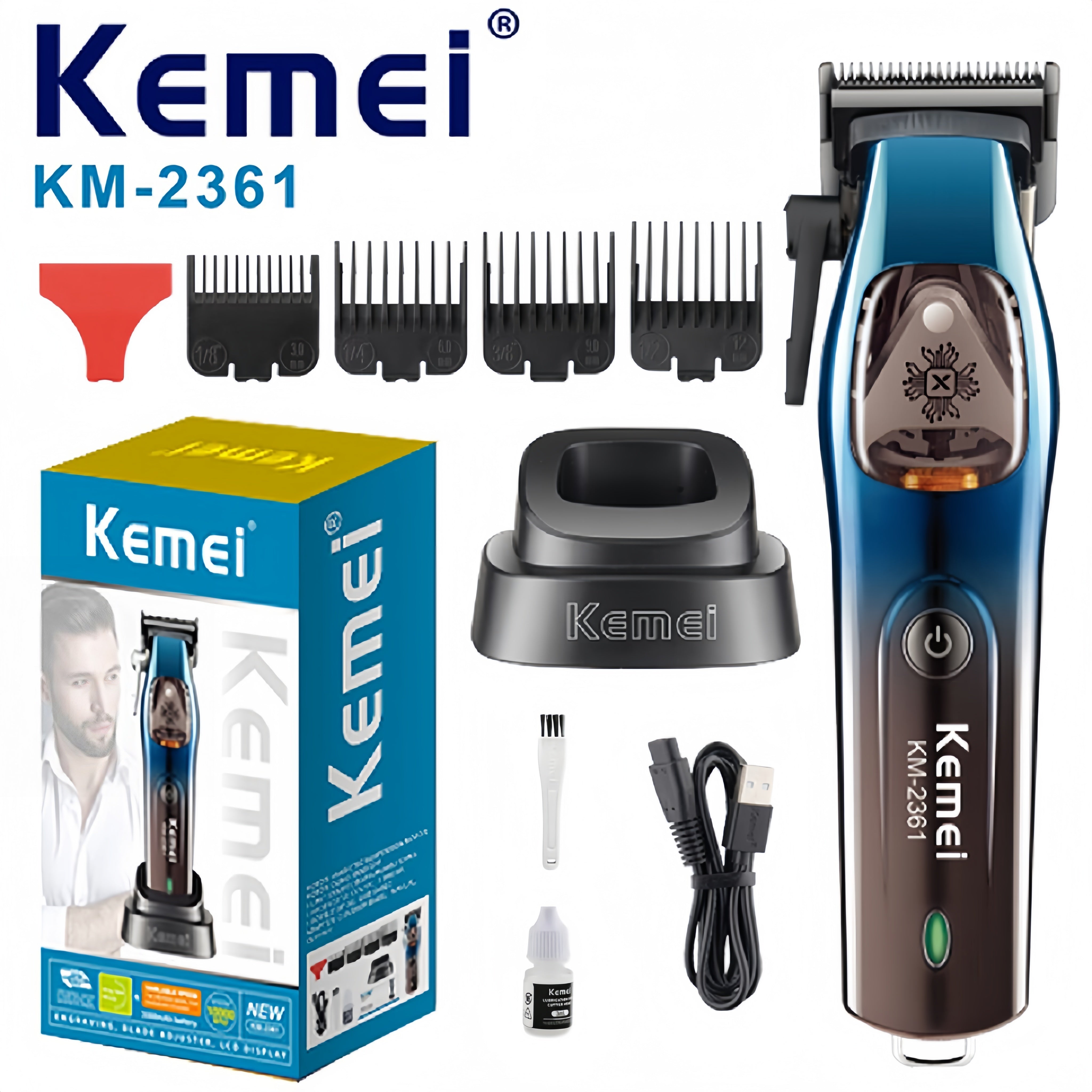 Rechargeable Hair Trimmer with 10000rpm Clipper
