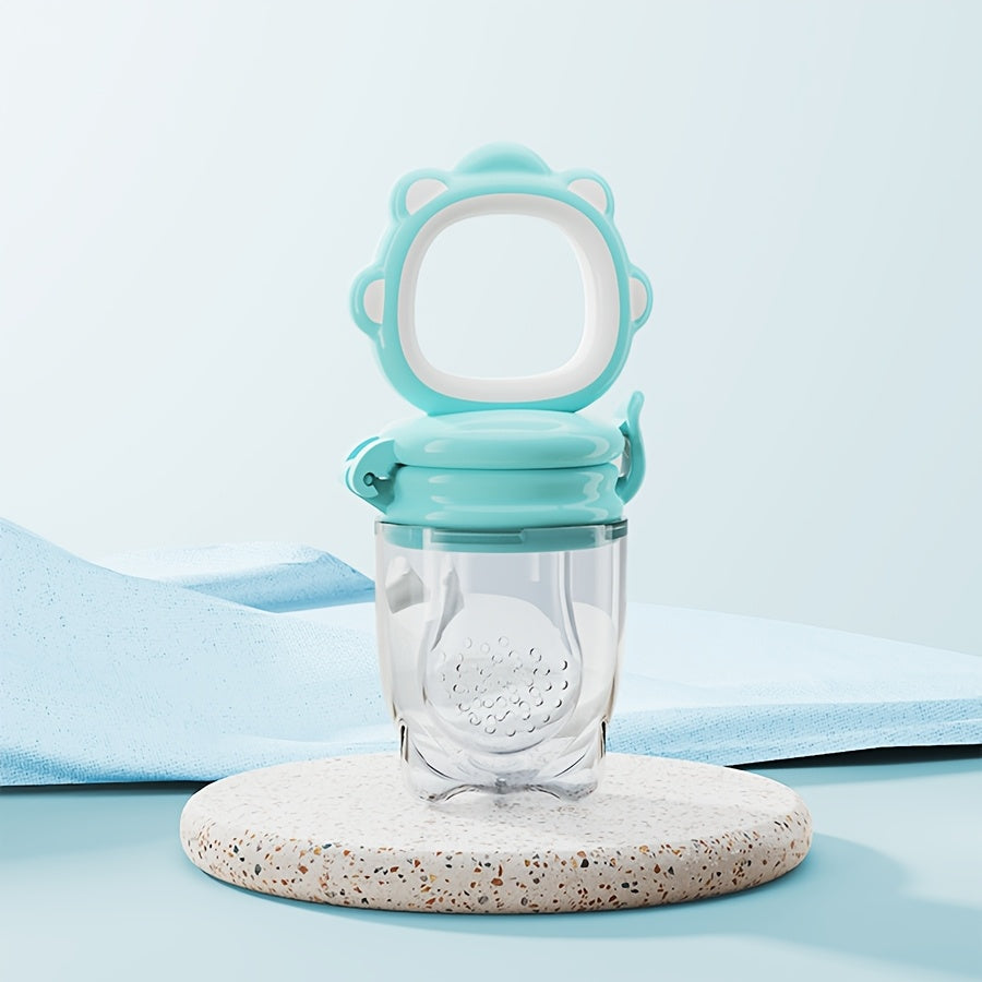 Baby Fruit and Vegetable Feeder with Silicone Mesh for Teething and Juice Feeding Cartoon Lion Design