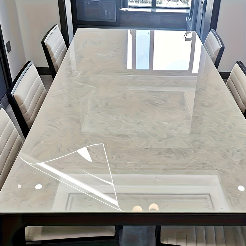 Clear PET Table Protector 99x41cm Self-Adhesive Waterproof Oil-Resistant for Dining and Coffee Tables