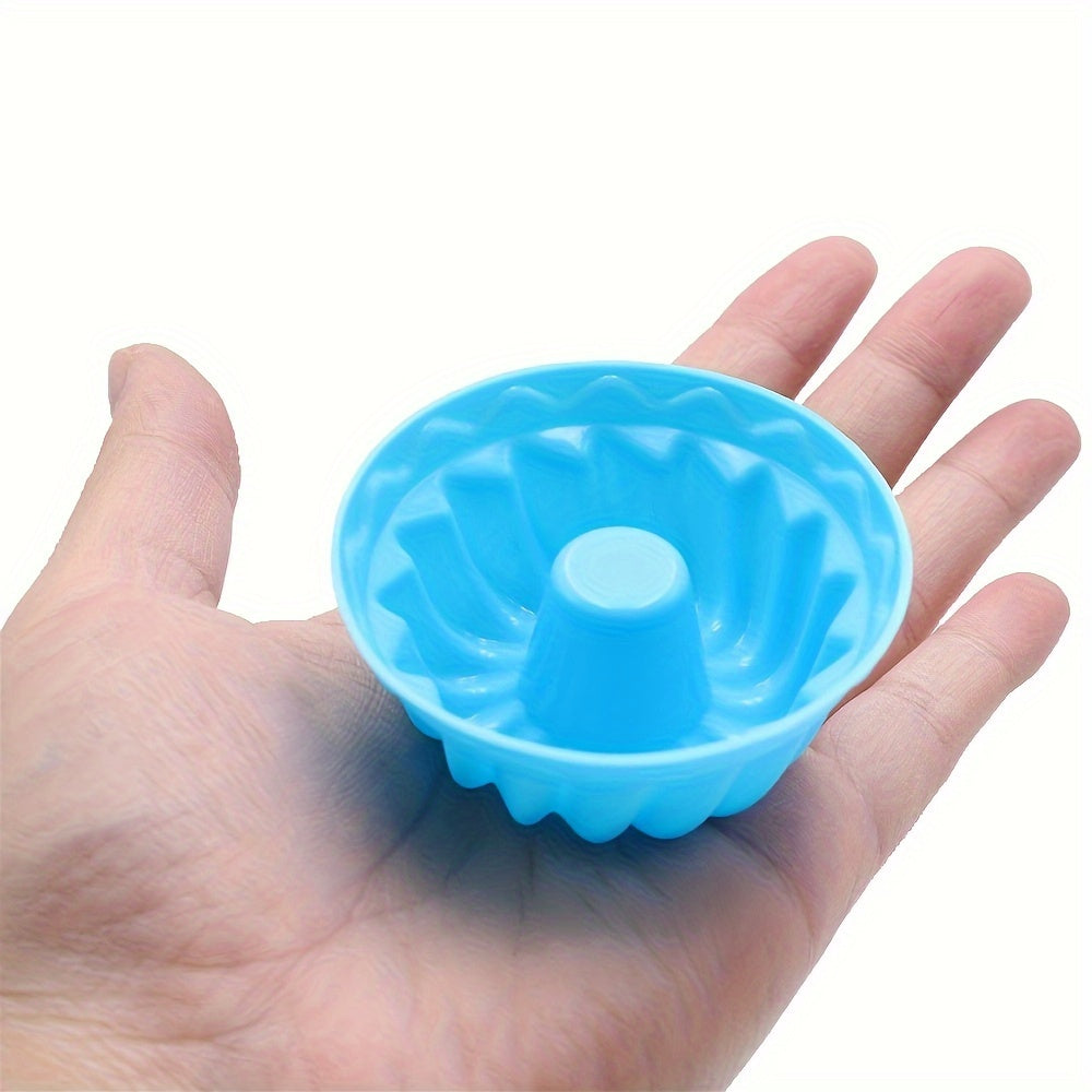 Silicone Muffin Cups Set 12 Fluted Tube Cake Liners Reusable Mini Bundt Molds