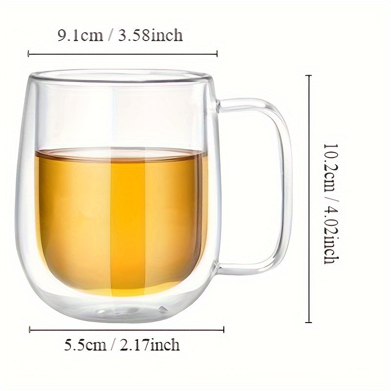 Double Wall Borosilicate Glass Mug for Hot and Cold Beverages 12oz
