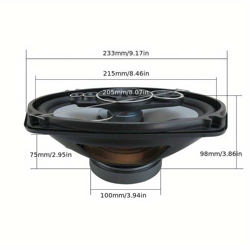 High-Fidelity 5-Way Coaxial Car Speakers 15.24x22.86cm 1200W Full-Range Sound