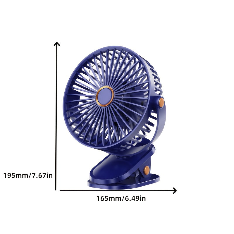 Portable Clip Fan USB Rechargeable Quiet Battery Operated for Camping Travel Desk Outdoor