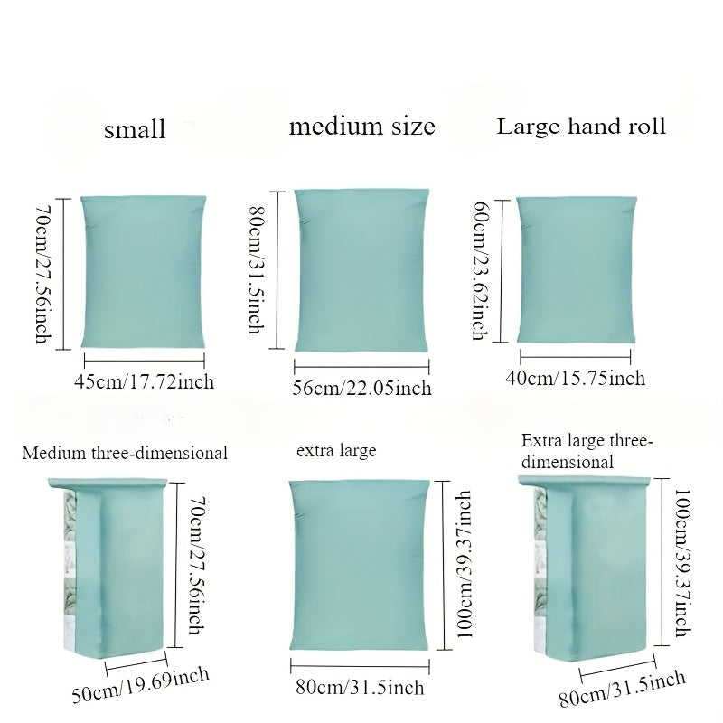 1 dona Katta Hajmli Vakuum Siqish Saqlash Sumkasi, Mustahkam Rang, PA Material, Nilon, Zamonaviy, Umumiy O'lcham, Sayohat Uchun Qulay, To'liq Suv O'tkazmaydigan, Hasharot va Changga Qarshi, Nasos Talab Qilmaydi
