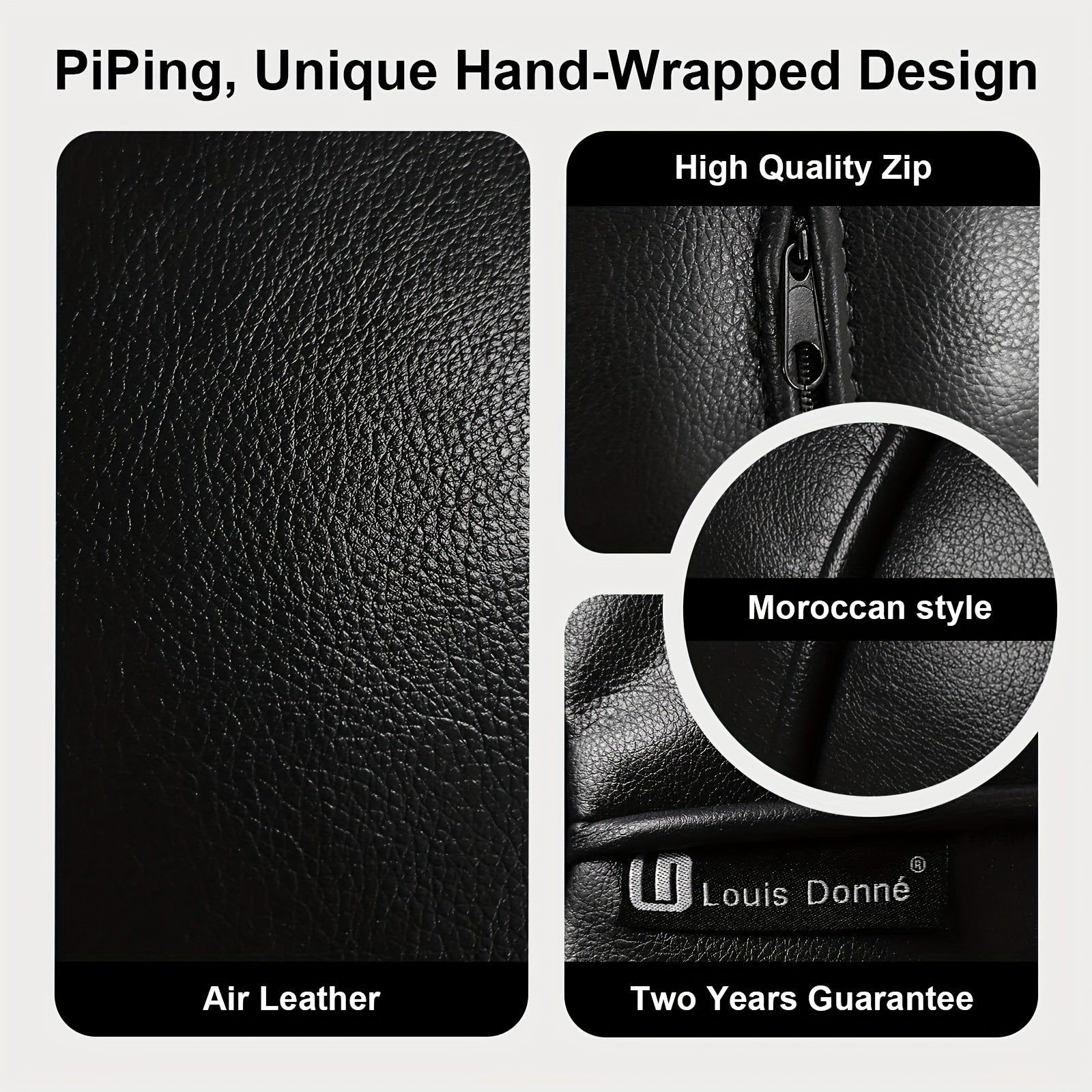 Handmade Moroccan Style Faux Leather Ottoman Pouf Cover Soft Storage Seat Cushion