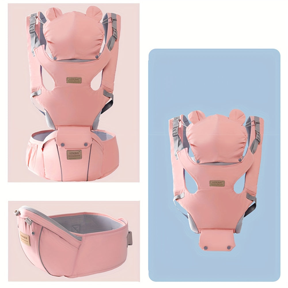 Gray 6-in-1 Child Car Seat for Ages 0-48 Months with Head Support and Breathable Mesh