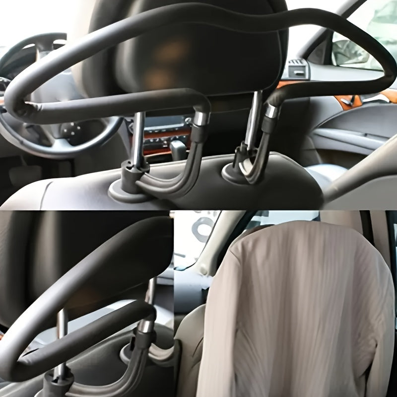 Perchero para asiento de coche de acero inoxidable, cuero PU, ahorra espacio, organizador de ropa para vehículo