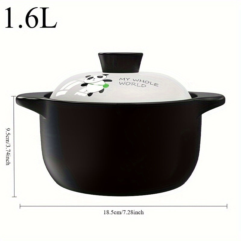 Soup Pot with White Lid Non-Stick Ceramic Heat-Resistant Porridge and Rice Cooker