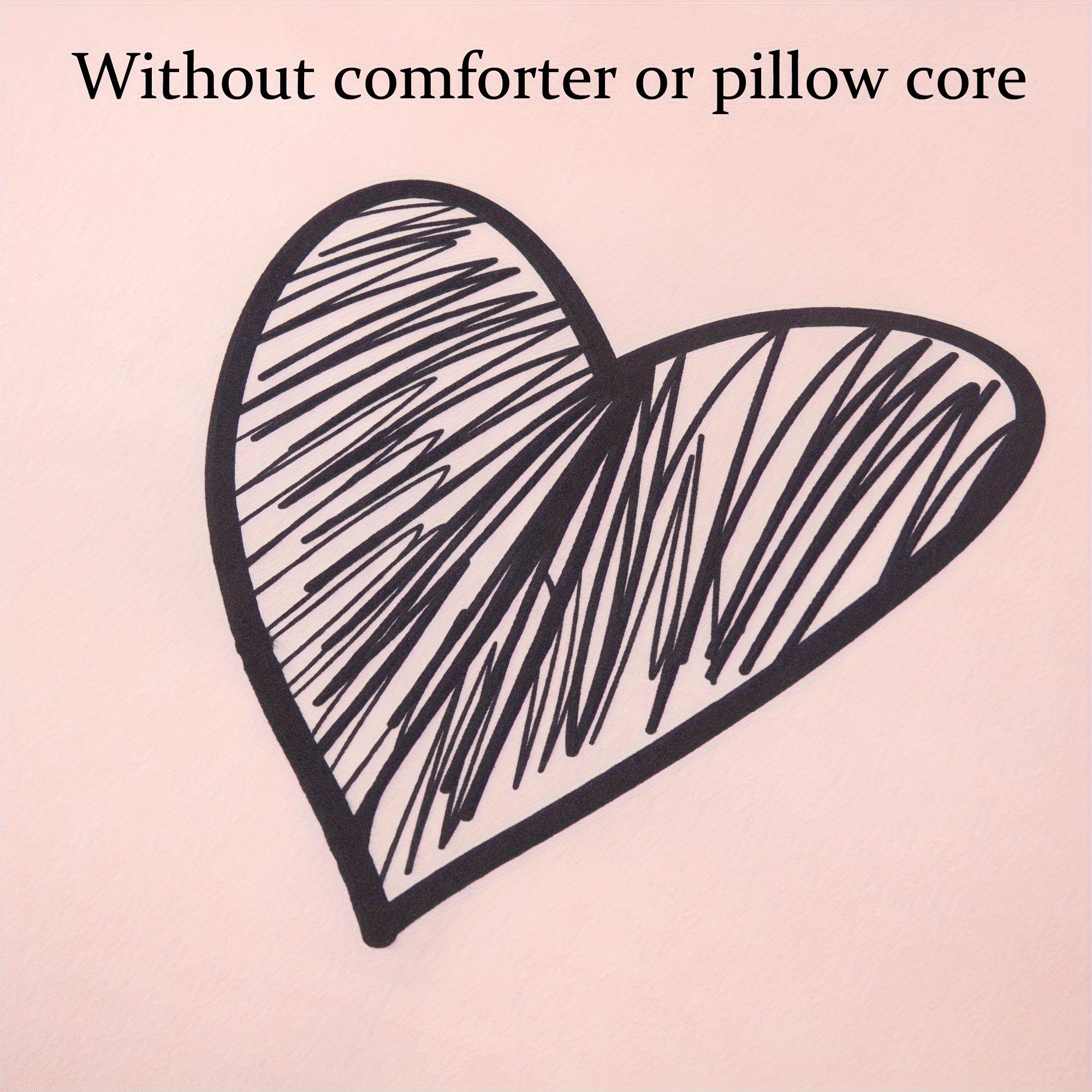 Black Heart Pattern Duvet Cover Set 3 Pieces Includes Duvet Cover and Pillowcases