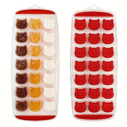 Cute Cat-Shaped Silicone Ice Cube Tray for Indoor Use, Orange