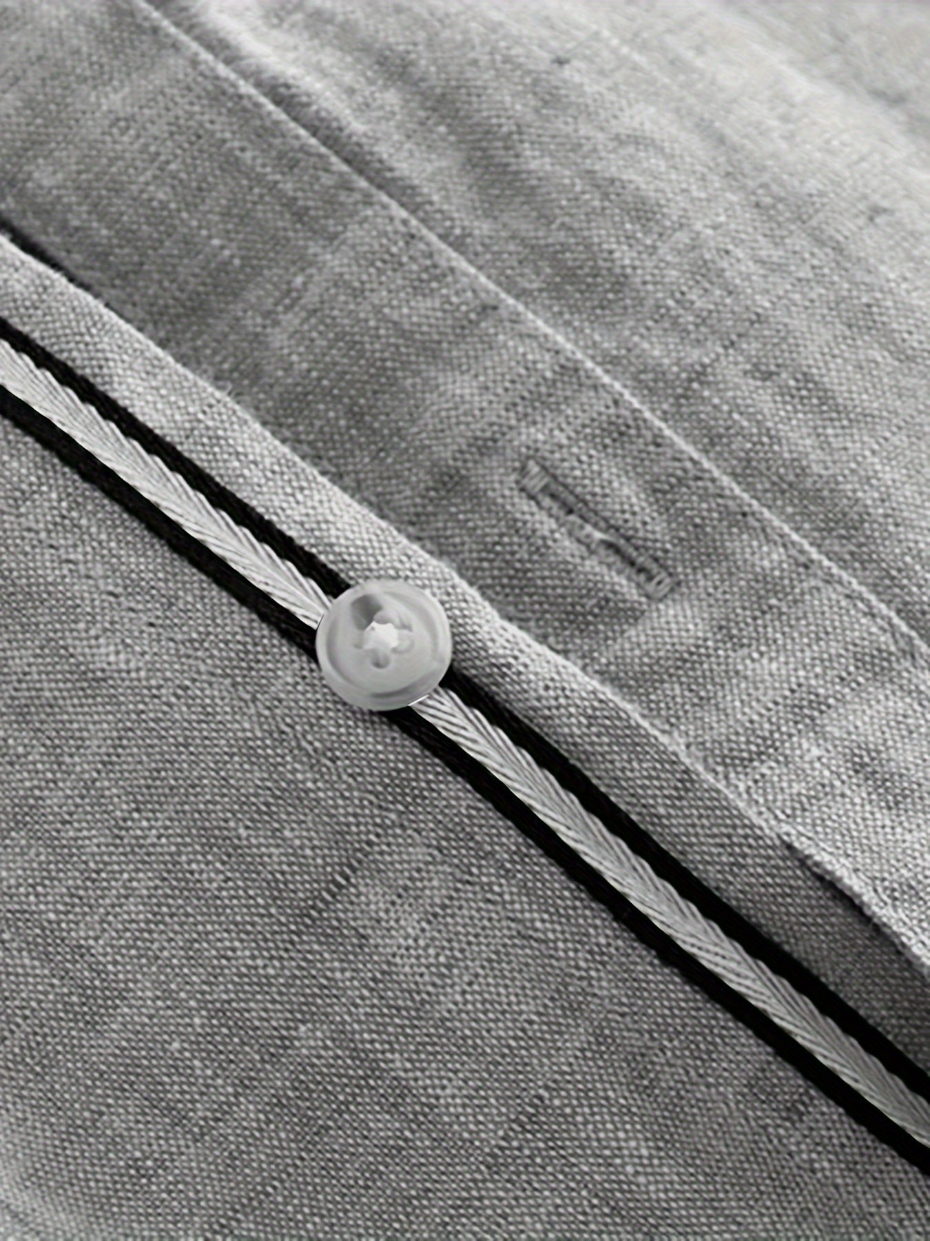 Plus Size Men's Cotton Casual Shirt with Mandarin Collar Button Closure for Beach and Casual Wear