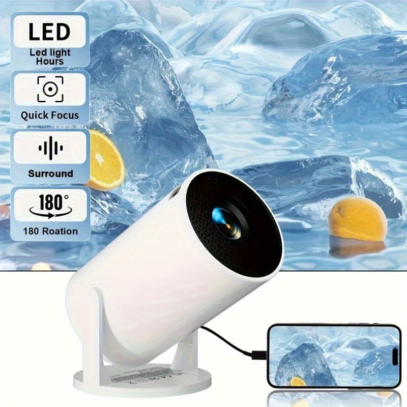 Проектор для домашнего кинотеатра для внутреннего и наружного кемпинга с совместимостью HDMI и USB