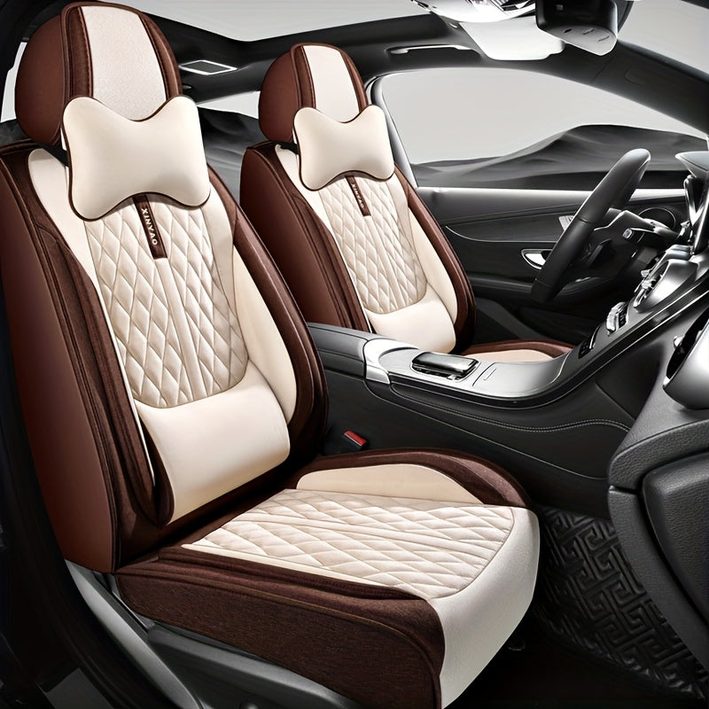 Универсальные чехлы для автомобильных сидений из полиэстера, водонепроницаемые, защитные на все сезоны