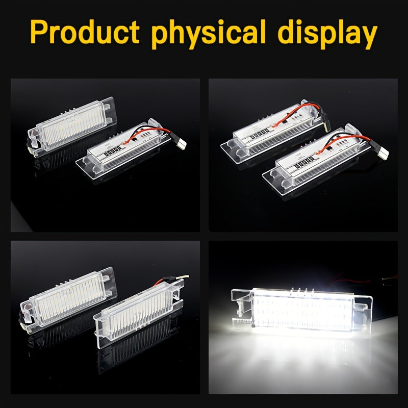 2 Pack Bright White LED Rear License Plate Lights for Cars