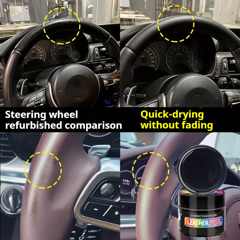 Leather Dye Restorer for Cars and Furniture, 30g, Quick-Dry, Faded and Scratched Leather Repair