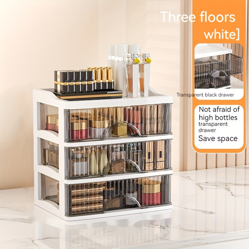 Transparent Stackable Jewelry and Cosmetic Organizer for Vanity Storage