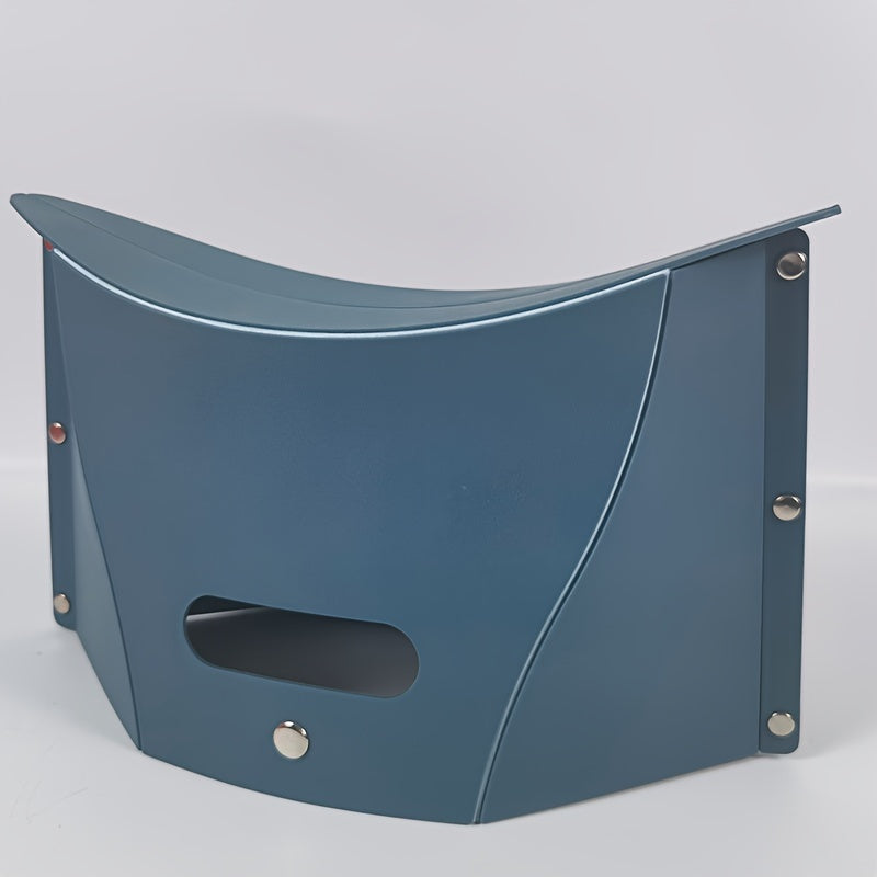 Green Portable Folding Stool with Carry Basket for Outdoor Events and Travel