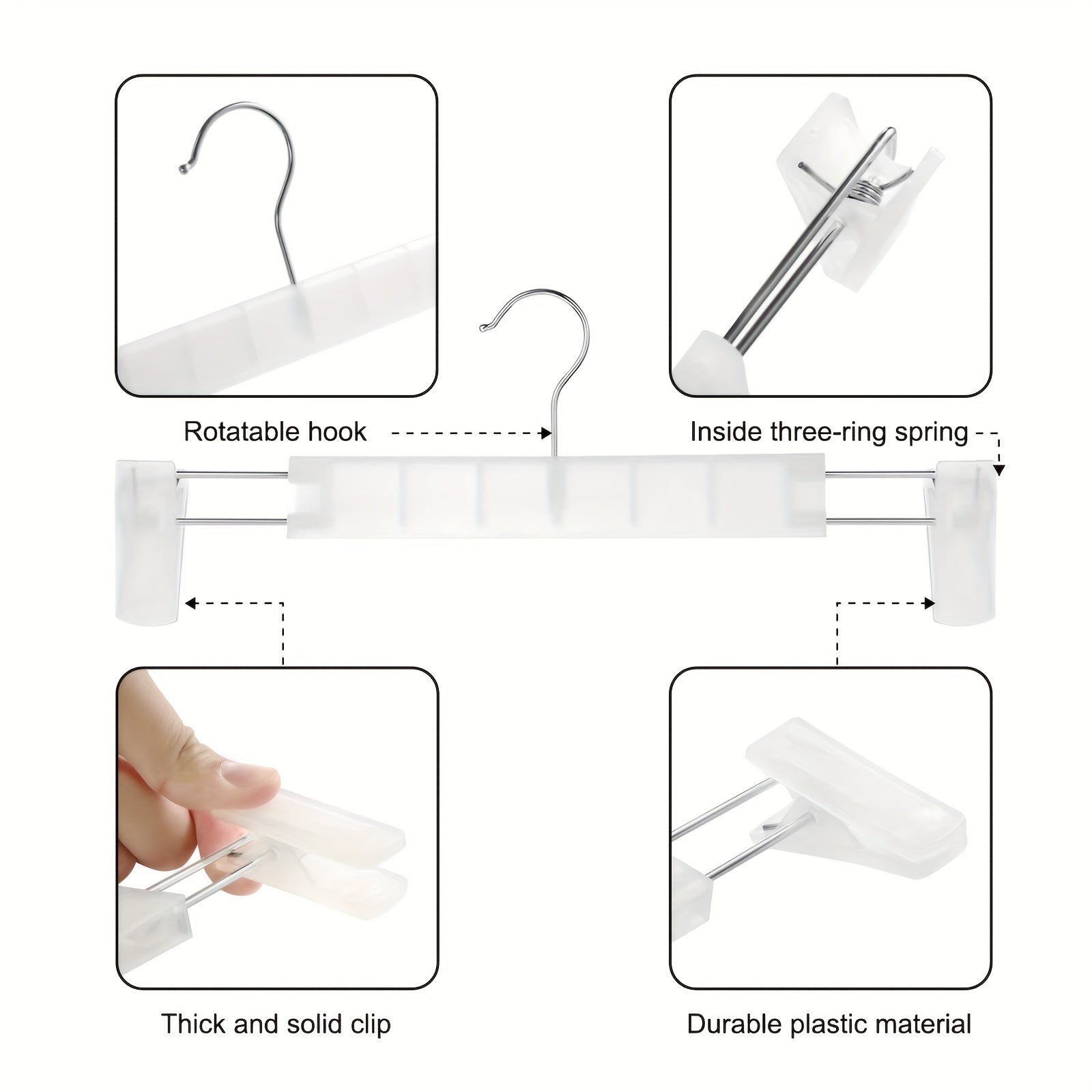 Set of 10 Clothes Drying Hangers with Clips for Skirts Bras Scarves Underwear Storage Rack Closet Wardrobe Bedroom