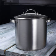 Stainless Steel Stockpot 6.8 Quart with Tempered Glass Lid for Soup and Stew Cooking