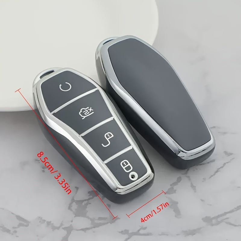 Universal TPU Car Key Cover for Smart Keys, Protective, Durable, D-Shaped