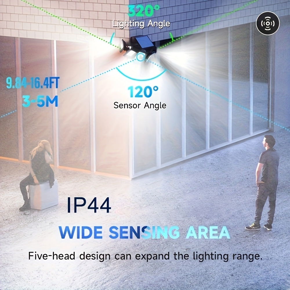 Solar Outdoor Security Light with Motion Sensor 300 LED Flood Lights 3 Modes Detachable Sconce