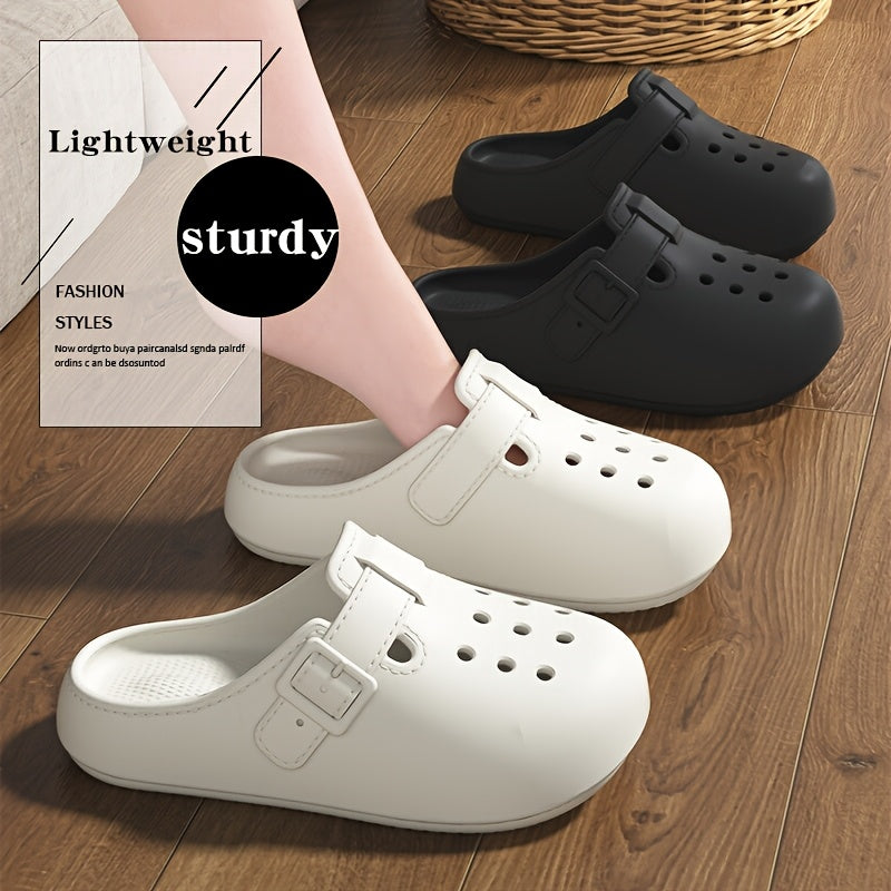 Ladies Beach Shoes Solid Color Casual Closed Toe Flat EVA Shoes