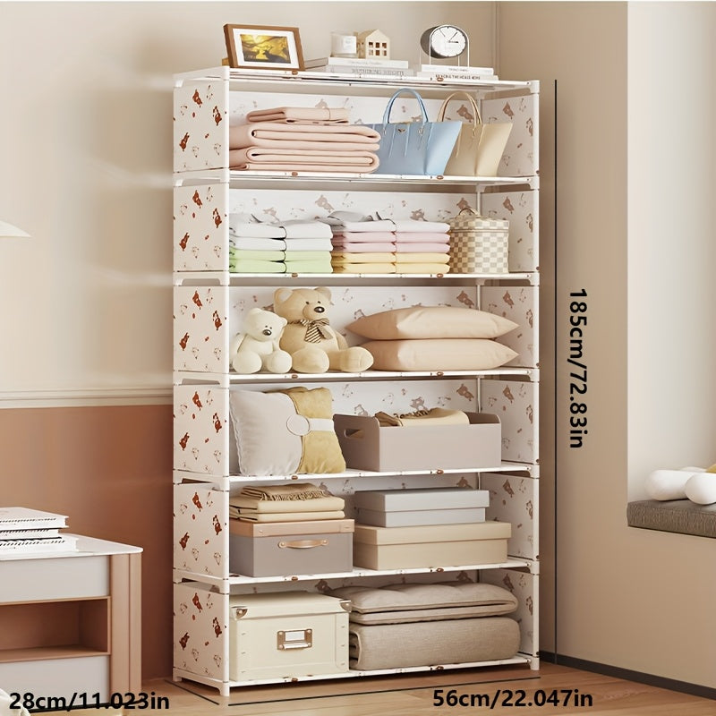 Металлическая стеллаж для хранения с 7 уровнями, черный глянцевый, настенный органайзер для кухни, спальни, ванной