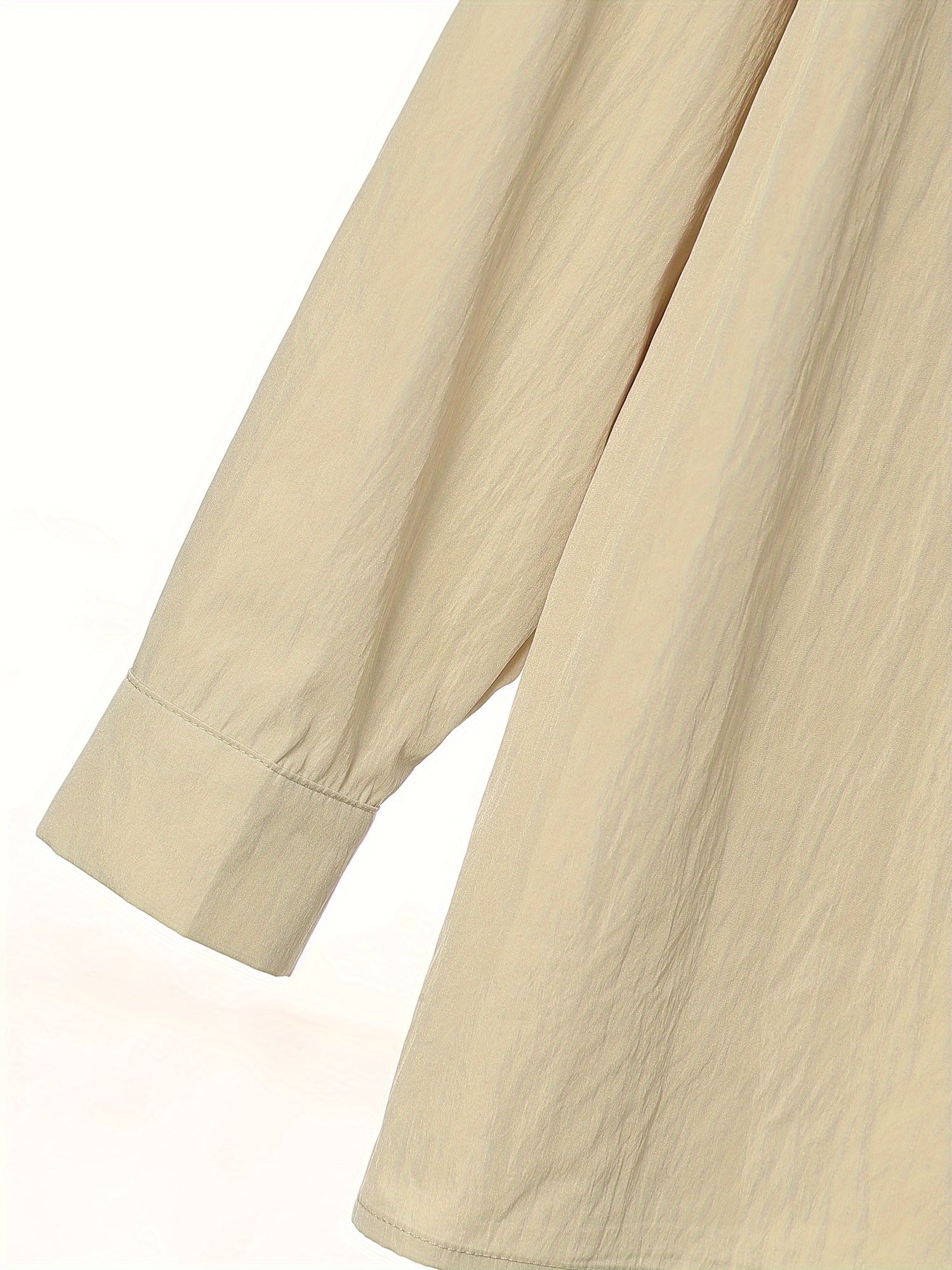 Men's Casual Polyester Suit Set with Solid Color Long Sleeve Shirt and Pants Plus Size