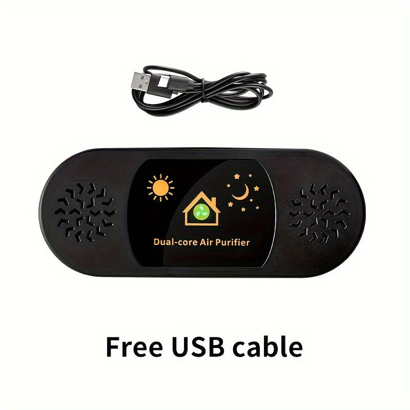 Dual-Core Pet Odor Eliminator Air Purifier USB Powered Quiet Wall-Mount