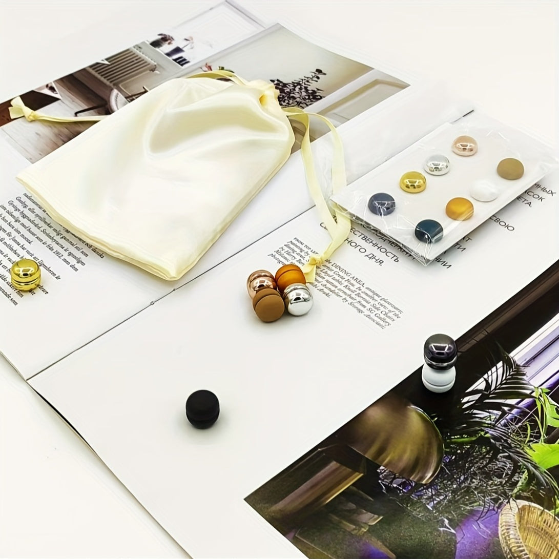 Set of 8 Magnetic Alloy Brooch Pins for Hijabs Scarves and Clothing