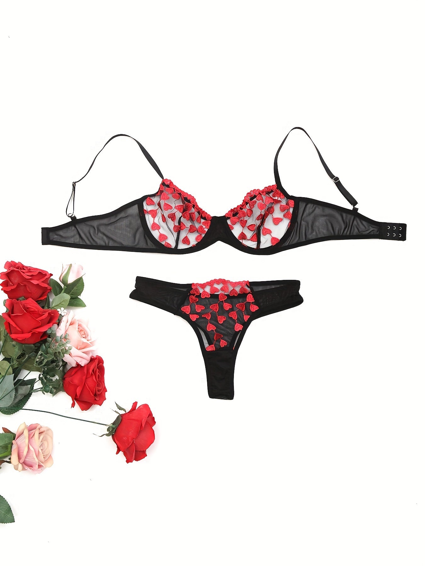 Women’s Embroidered Two-Piece Lingerie Set Sexy Underwear for Women