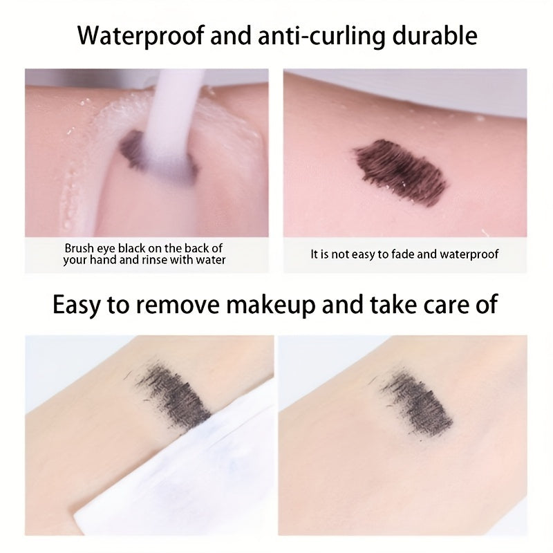 Waterproof Natural Fiber Mascara for Lengthening Curling and Volumizing Black Lashes