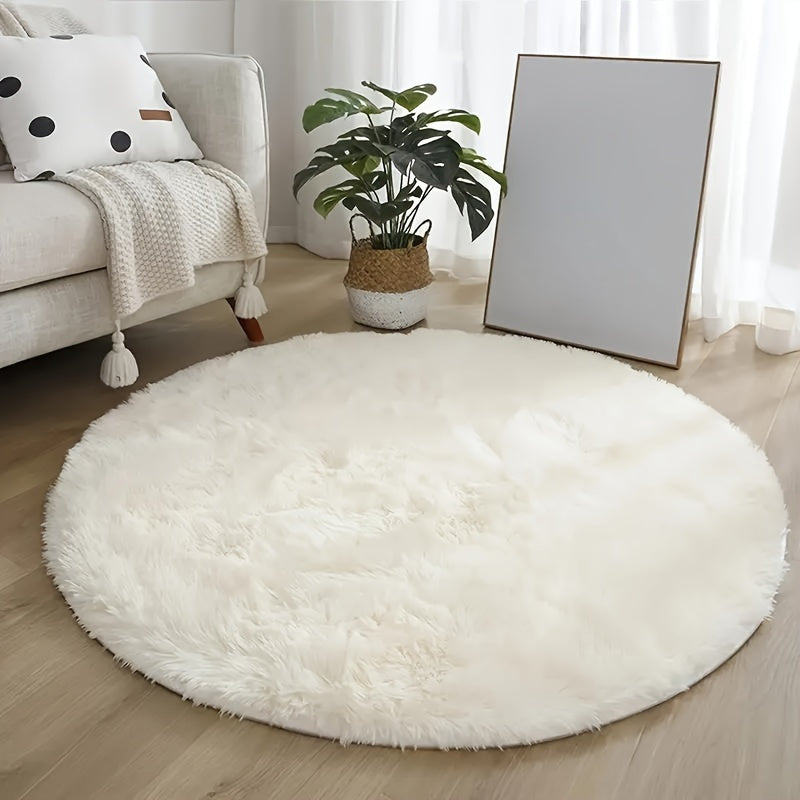 Plush Round Carpet Soft Stain-Resistant Slip-Resistant for Bedroom Living Room