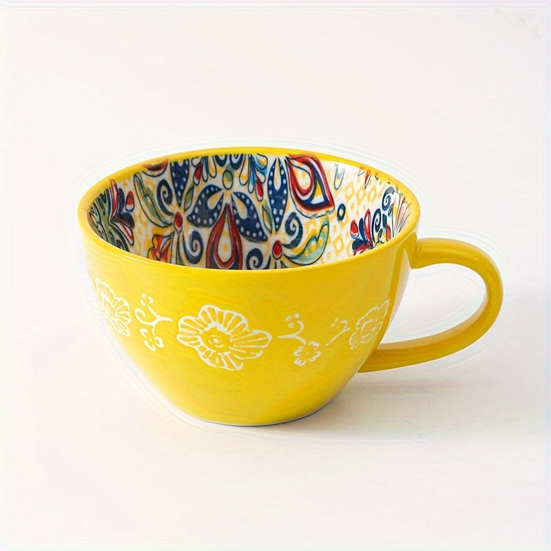 15oz Ceramic Mug with Handle for Coffee Tea Latte and Soup