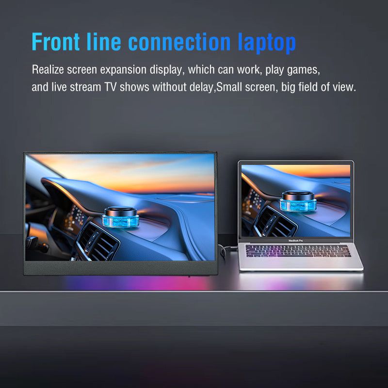 15.6 dyuymli portativ sensorli ekran monitor FHD 1080p USB-C mato uchun noutbuklar, o'yinlar, Raspberry Pi