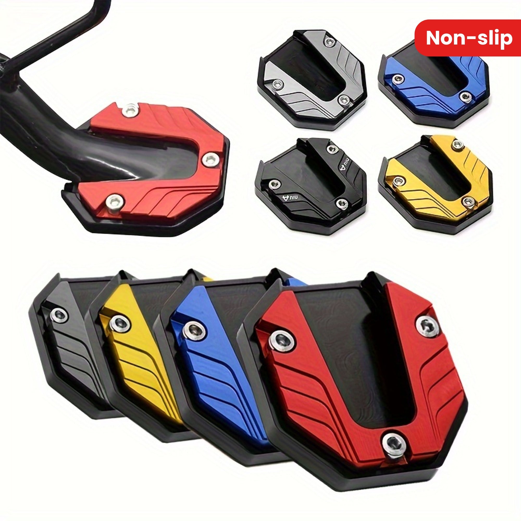 Universal motosikl kengashi, sirpanchiq bo'lmagan chekka tayanch, yon oyoq qo'shimchalari