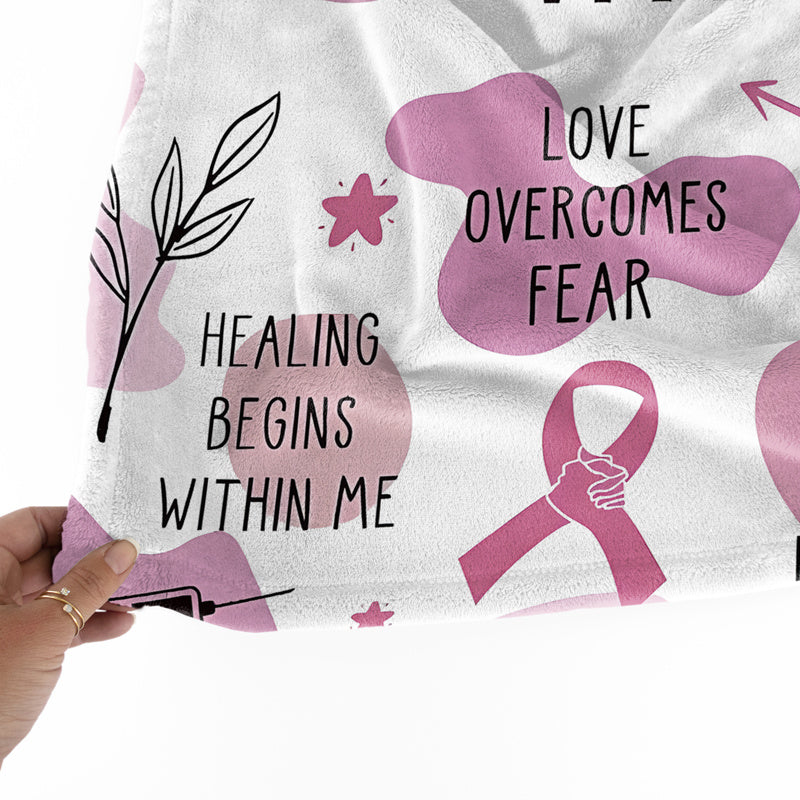 Pink Breast Cancer Awareness Throw Blanket for Survivors and Supporters All-Season Flannel Bedding