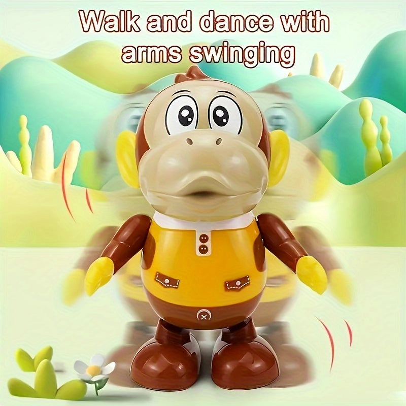 Dancing Monkey Toy for Kids 0-3 with Music Lights Swinging Walking Nodding