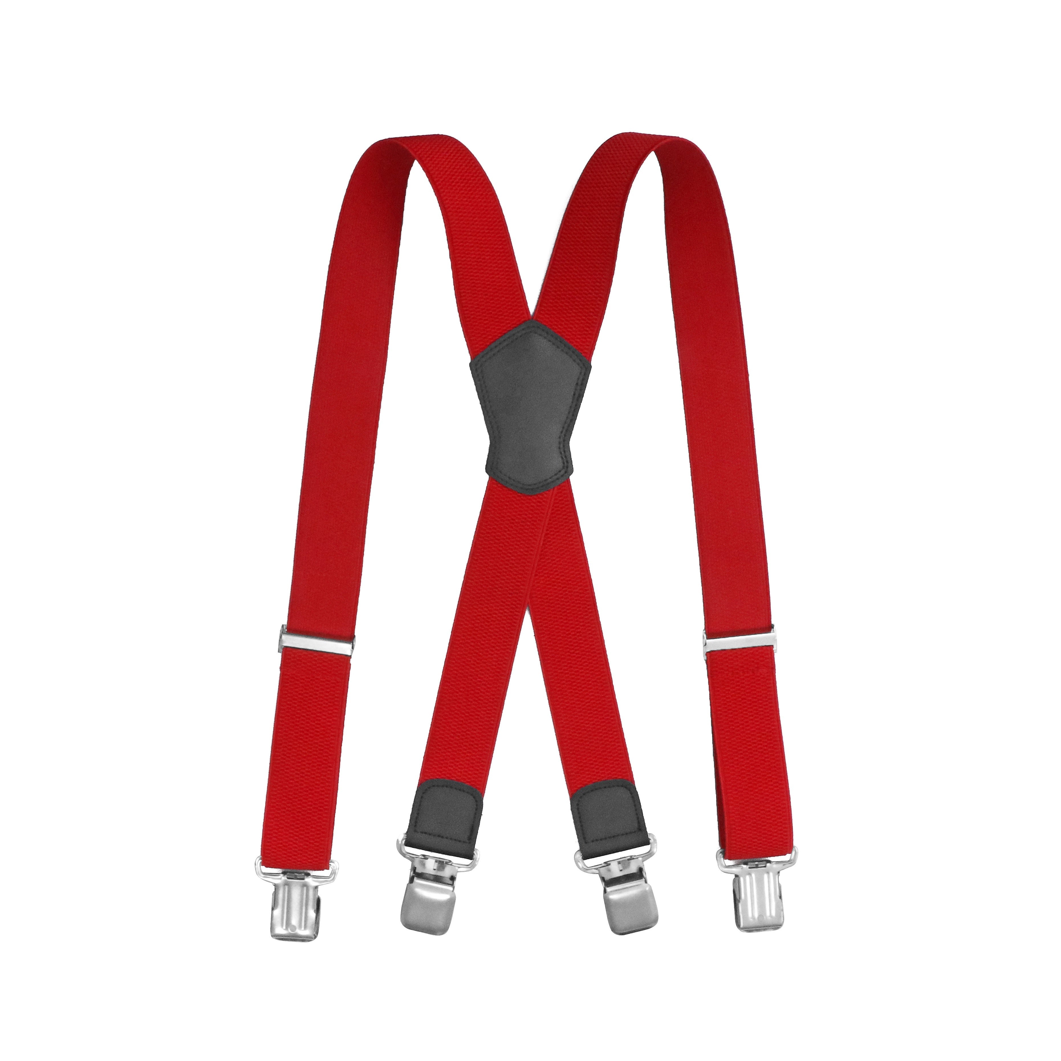 Men's Suspenders Elastic Polyester with Metal Clips Adjustable 1.5 Inch Wide
