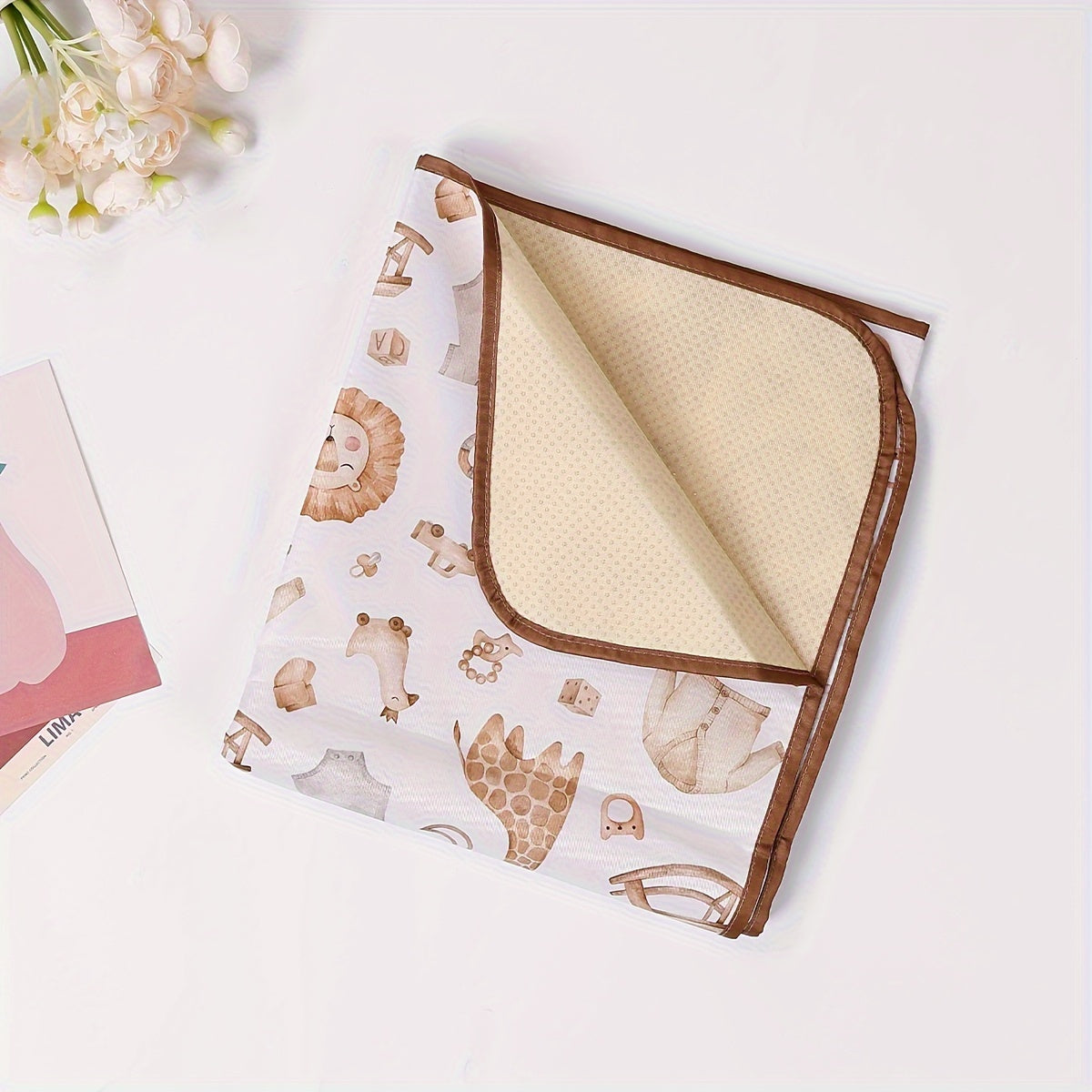 Foldable Baby Play Mat Non-Slip Polyester for Crawling and Tummy Time 0-3 Years