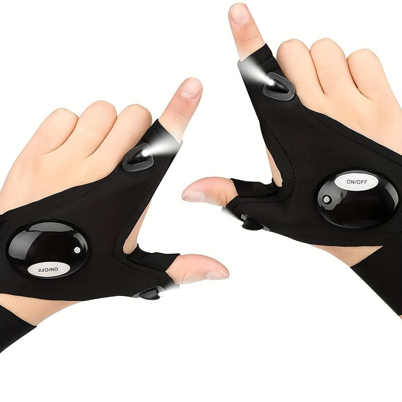 Unisex LED Flashlight Gloves Hands-Free Safety Lights for Camping Fishing