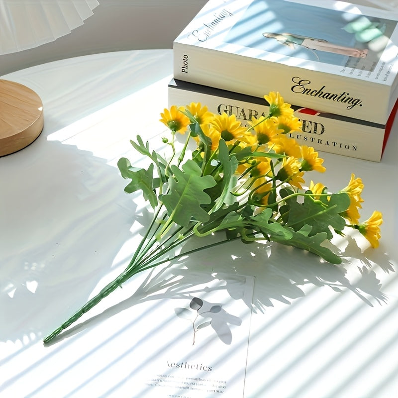 Artificial Plastic Daisy Flowers UV Resistant for Home Decor Tabletop Arrangements Spring Occasions