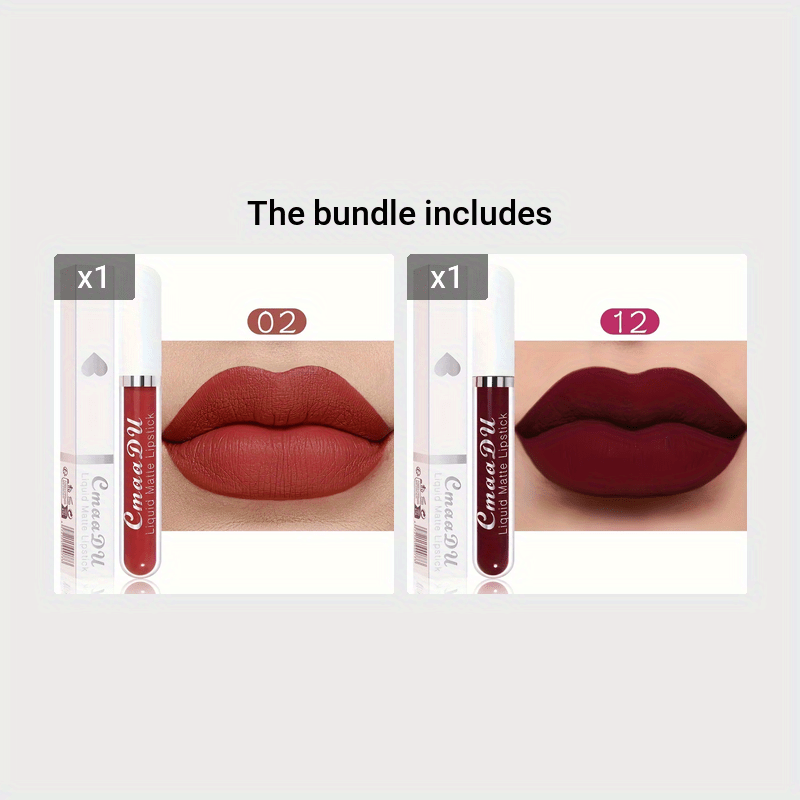 Set de labiales líquidos mate para mujer, 18 colores, brillo de labios a prueba de agua y de larga duración