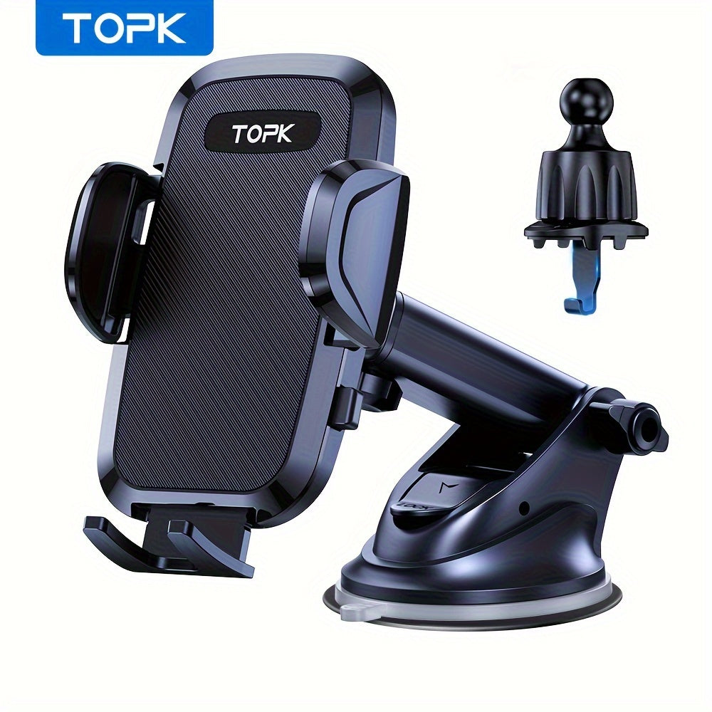 Car Phone Holder Mount 2-in-1 Upgraded Bumpy Roads Friendly Dashboard Vent