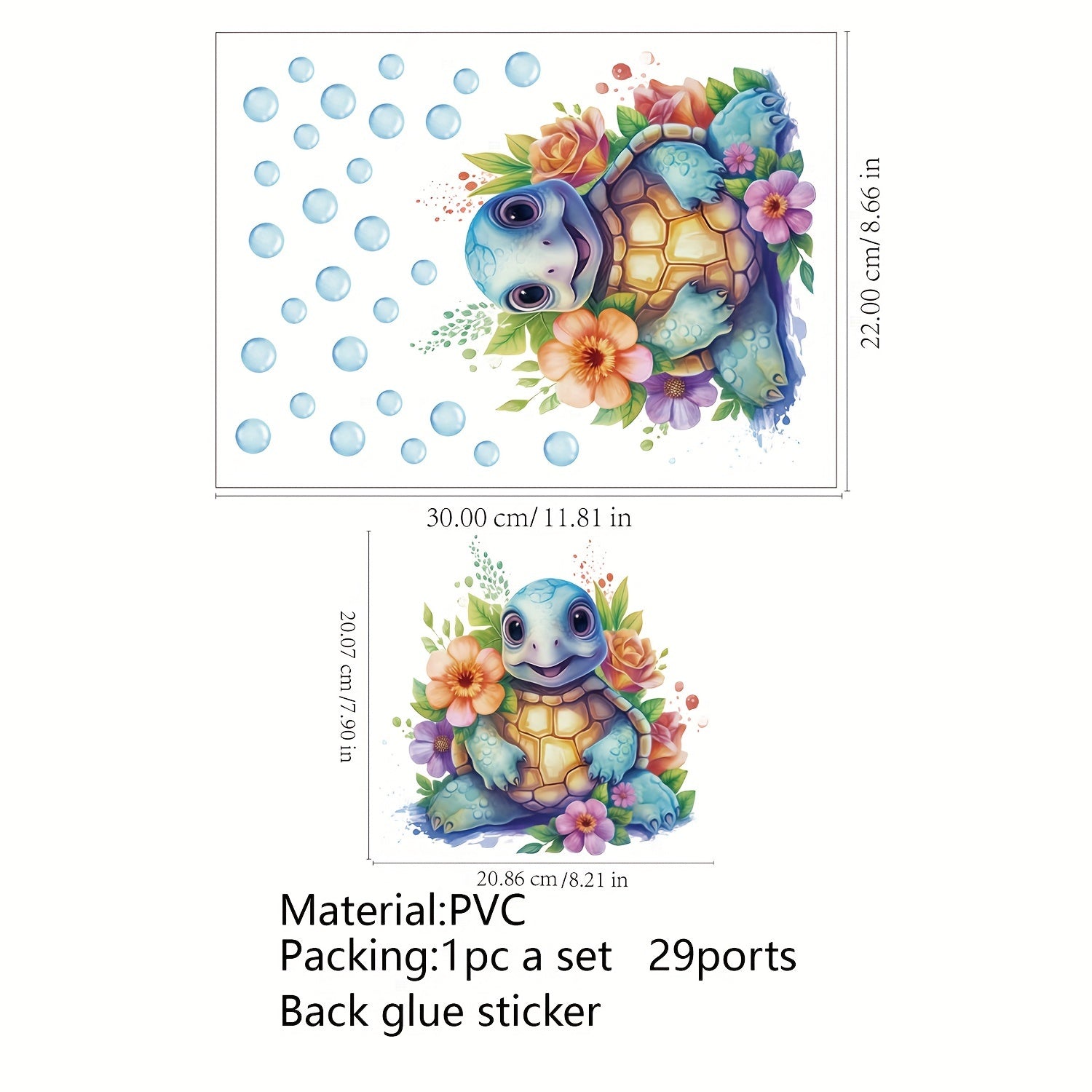 Toilet Sticker Set with Lid, Tank, and Wall Decals for Bathroom Decor